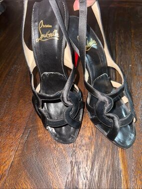 Black and Nude Slingback Heels